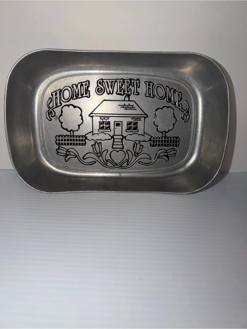Wilton Armetale Pewter Tray, Home Sweet Home Pattern